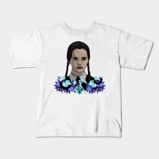 Wednesday Addams Inspired Flower Girl Kids T-Shirt